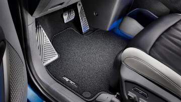 EV9 interior with textile floor mats