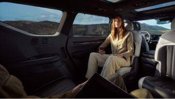 Kia EV9 interior with triple panorama display
