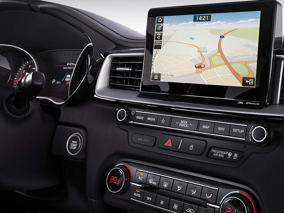 Kia ProCeed Connected Services on navigation touchscreen