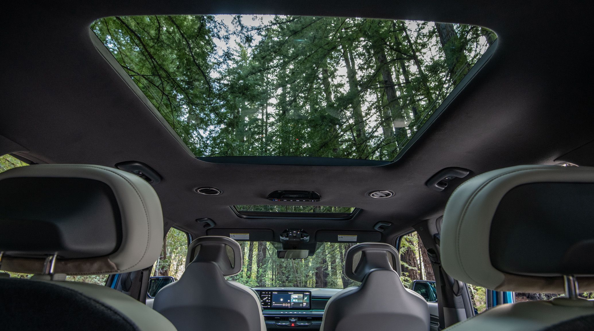 2024 Kia EV9 Sunroof view from the backseat