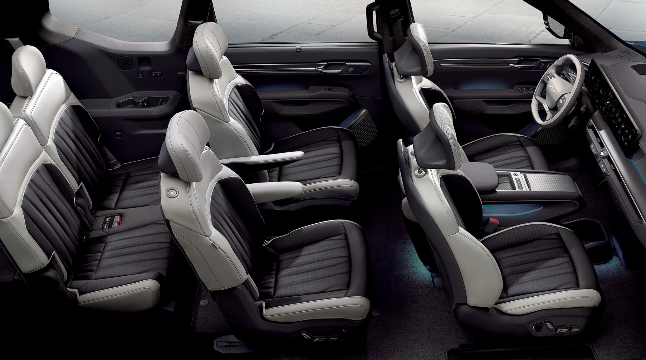 2026 kia ev9 with available 2nd-row Lounge Seats, plus 1st and 2nd-row heated & ventilated seats