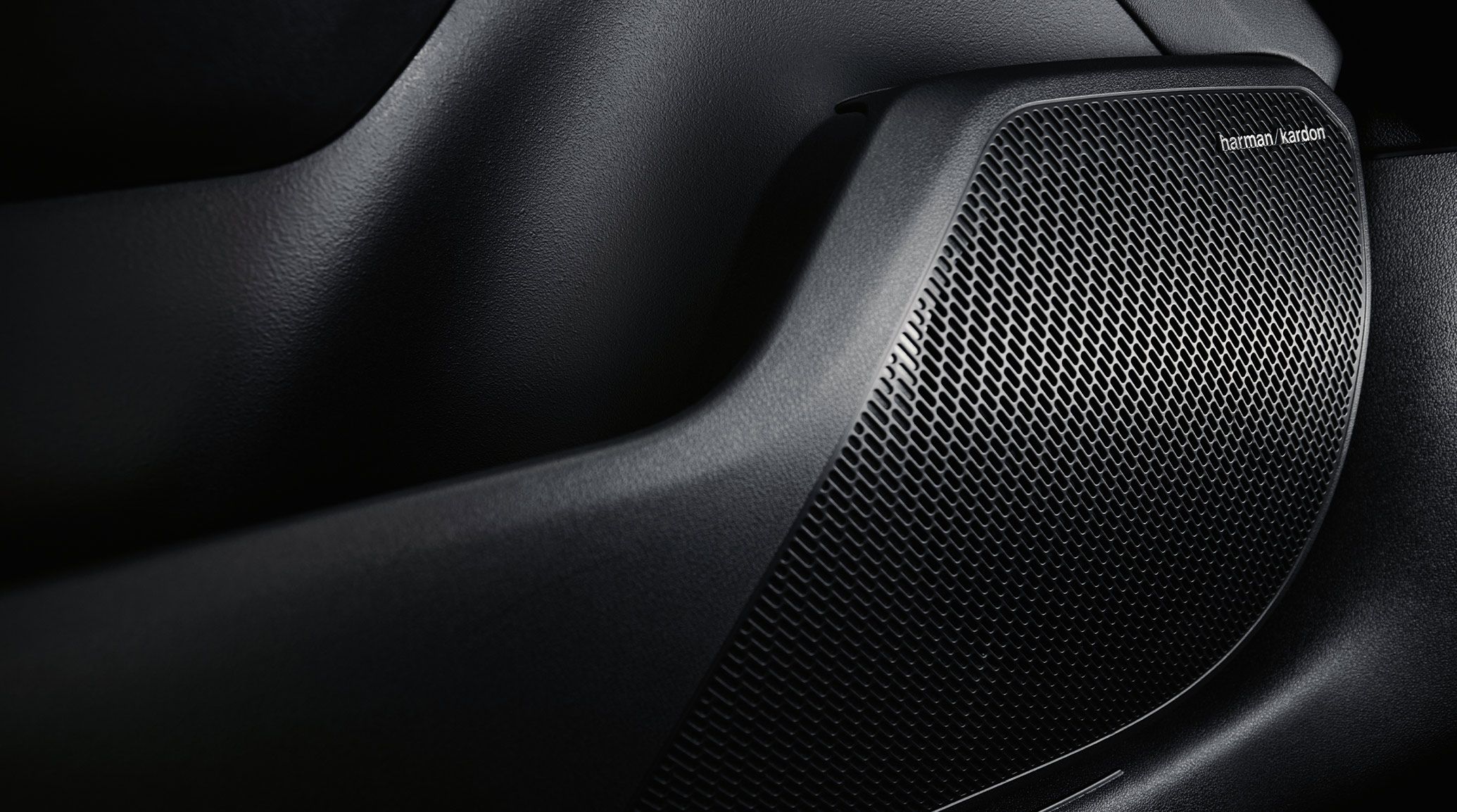 Close up of the Harman Kardon premium audio system speakers