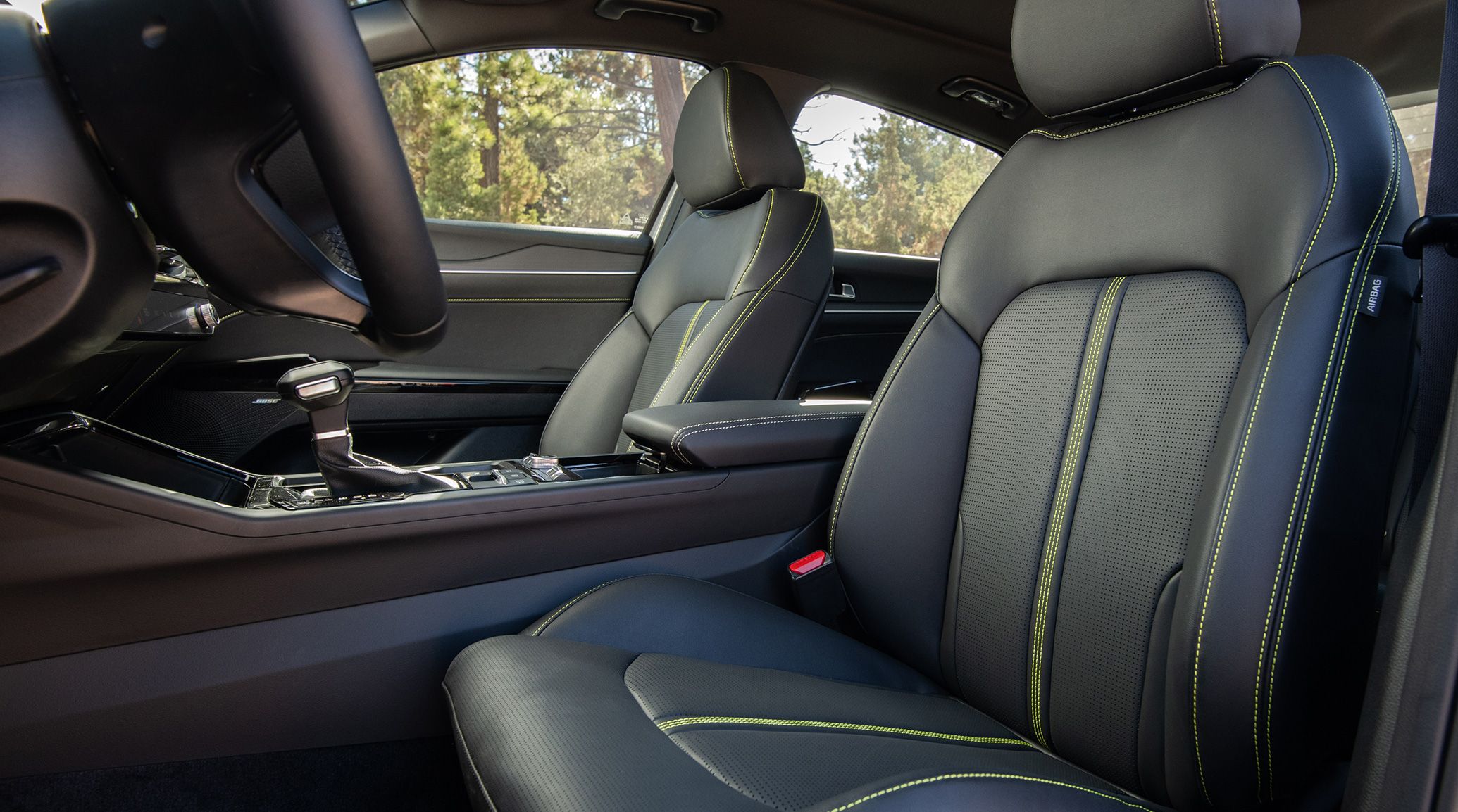 2025 K5 black with yellow stitching front passenger and driver side seats