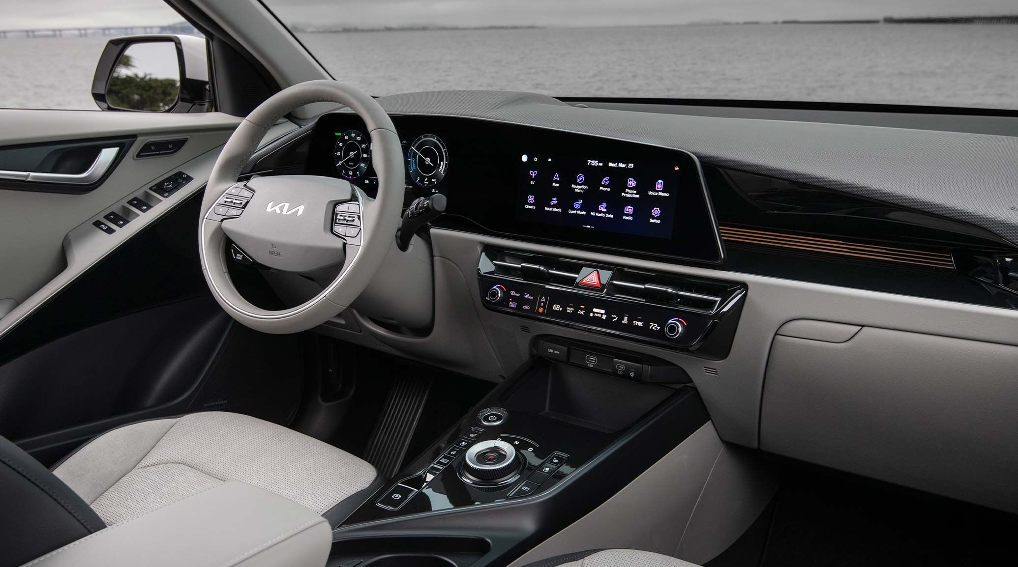2026 Kia Niro EV front row space and dashboard, close-up
