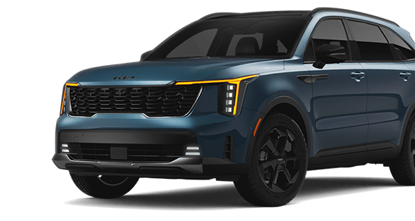 Left facing Sorento HEV X-Line SXP AWD trim vehicle image in Mineral Blue
