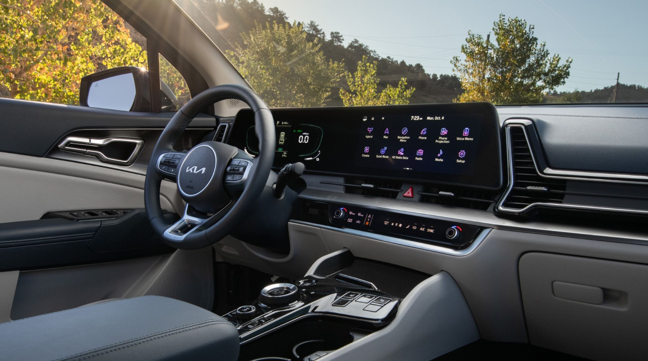 2024 Sportage Hybrid EX and SX Prestige interior dashboard. 