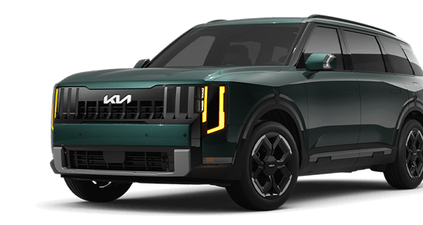 Left facing Telluride EX trim vehicle image in Black Jade Green