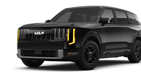 Left facing Telluride LX trim vehicle image in Ebony Black