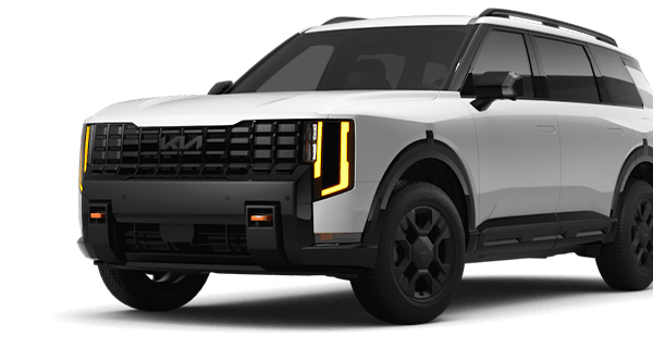 Left facing Telluride X-Pro SX AWD trim vehicle image in Glacial White Pearl