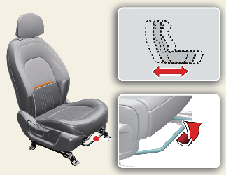 To move the seat forward or backward: