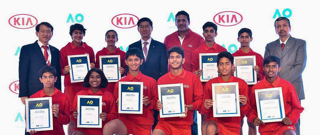 kia motors india sends indias biggest ballkids squad to the australian open 2019