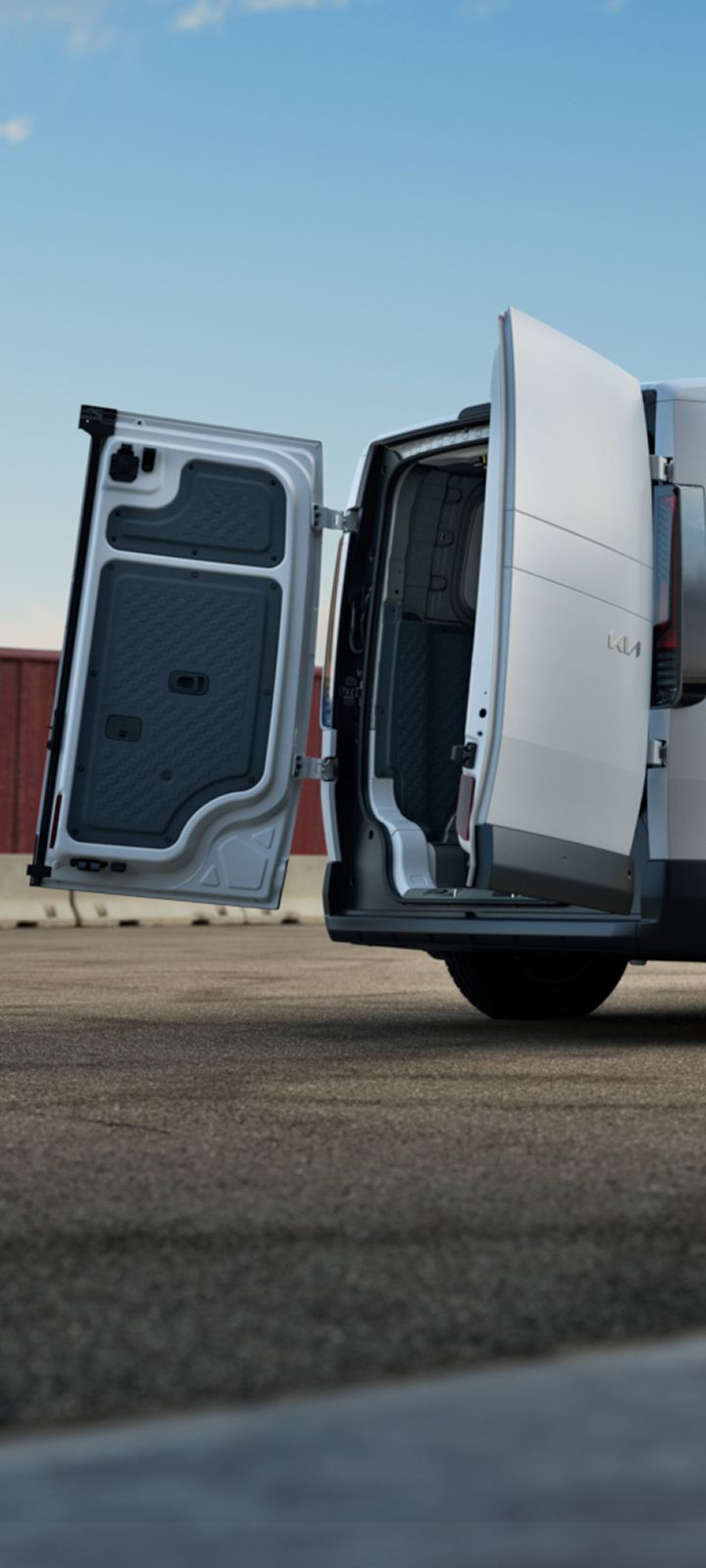 Top view of the Kia PV5 Cargo driving on highway