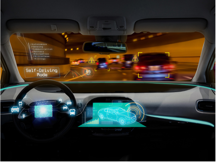 This heads-up display makes it easier to navigate in your car