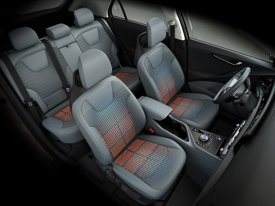 Front row heated and ventilated seats & second row heated seats