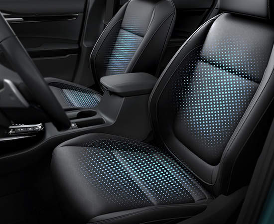 Ventilated and heated front seats