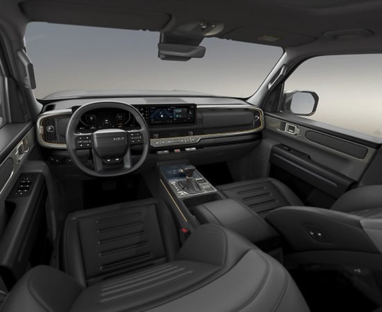 أسود عقيق / رمادي متوسط (مقاعد من الجلد الصناعي المنقوش)