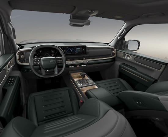 أخضر غامق / رمادي متوسط (مقاعد من الجلد الصناعي المنقوش)