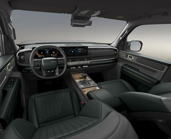 أخضر غامق / رمادي متوسط (مقاعد من الجلد الصناعي)