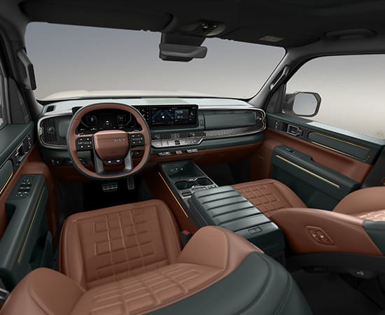 أخضر غامق / بني تراكوتا (مقاعد من الجلد الصناعي المبطن)