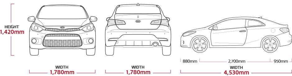 Kia Cerato Koup Dimensions