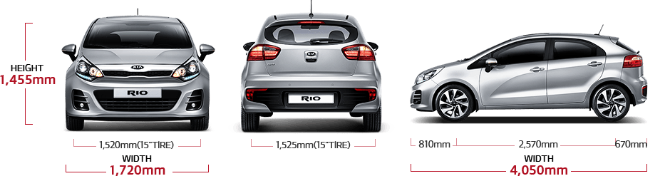 Kia Rio 5 Door Dimensions