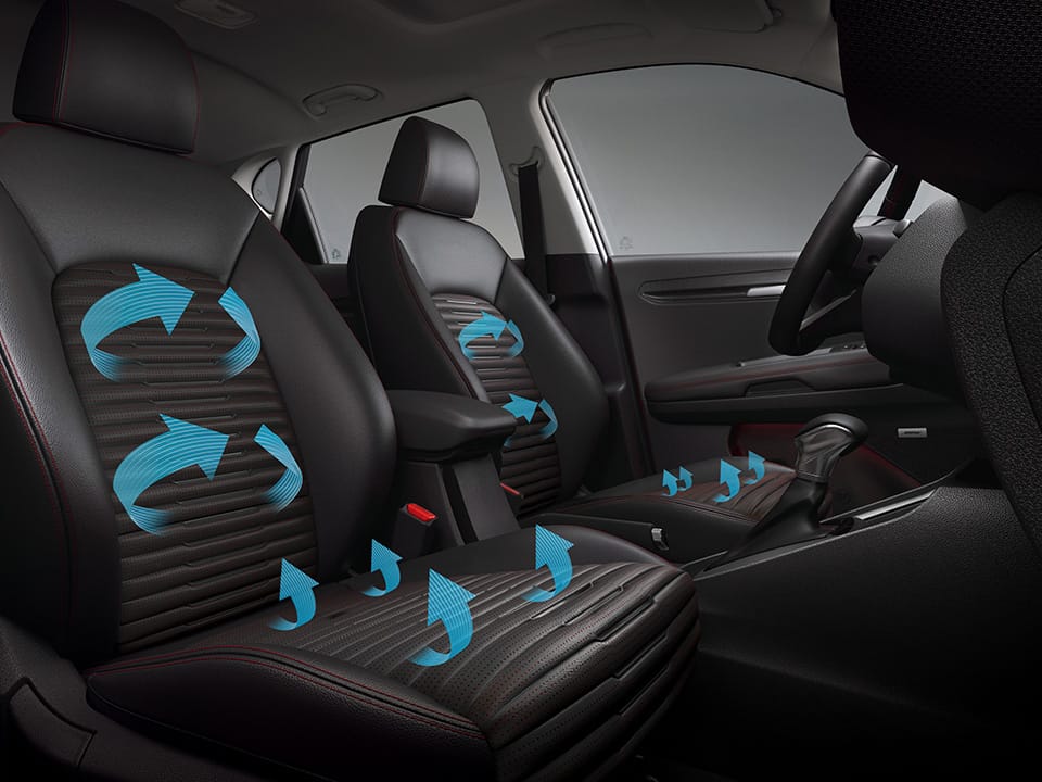 Air ventilated front seats 