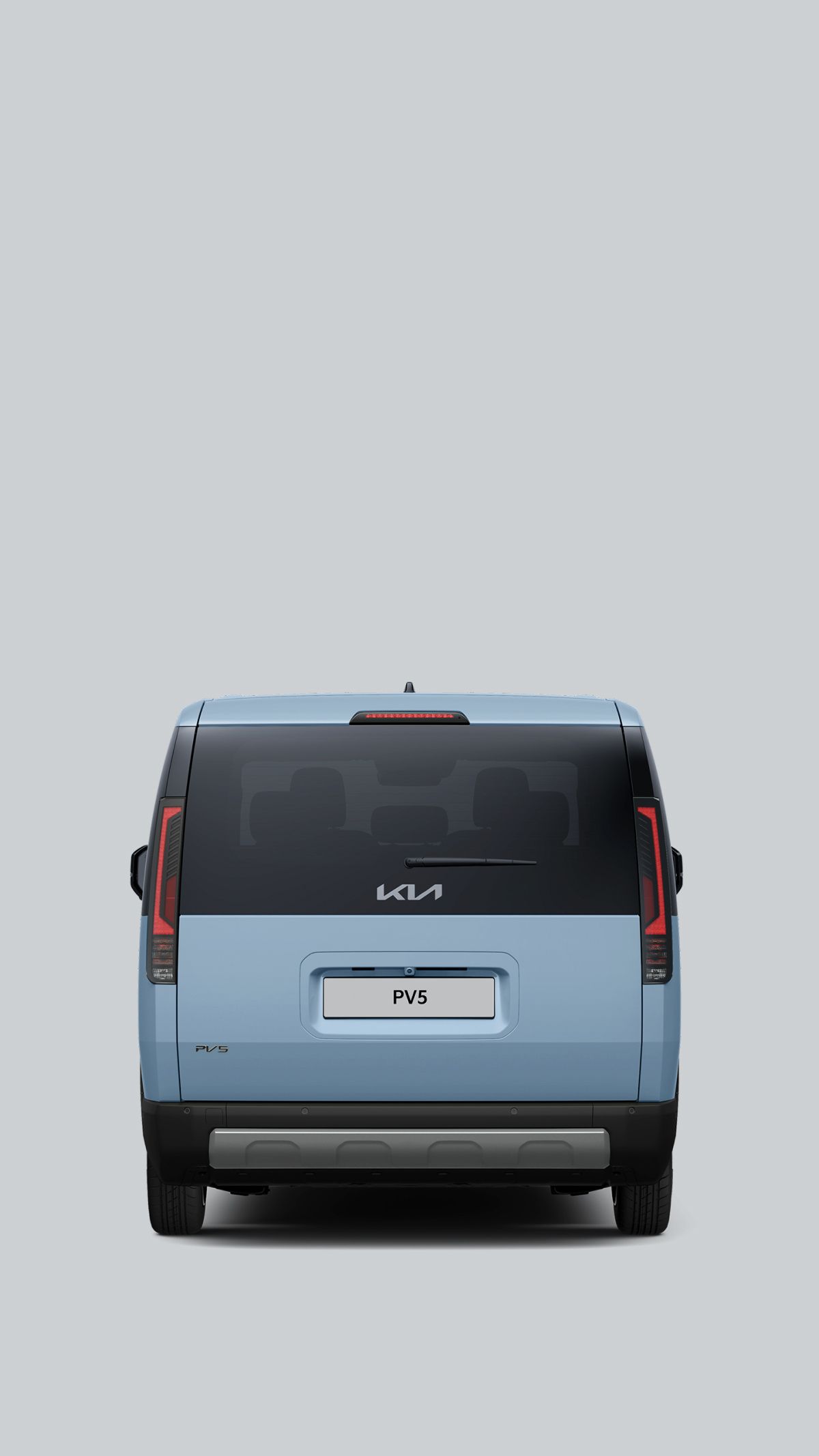 Kia PV5 車尾全景視圖。