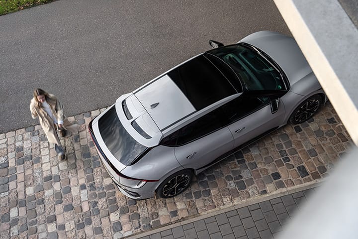 Kia EV6 aus der Vogelperspektive