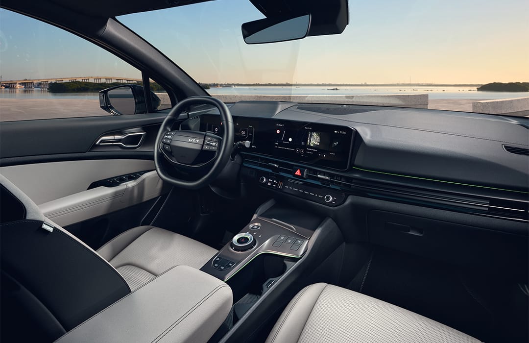 Vue de la place conducteur du Kia Sportage Black Edition