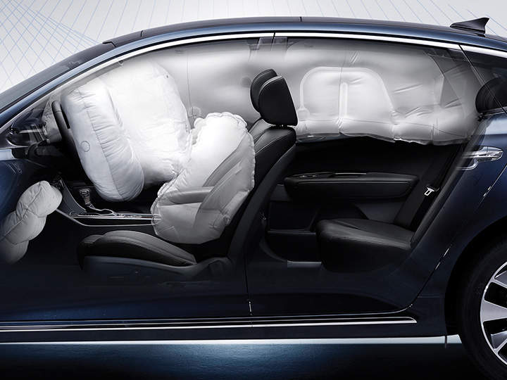 Airbags de la berline Kia Optima, disponibles également sur la version SW et Hybride Rechargeable