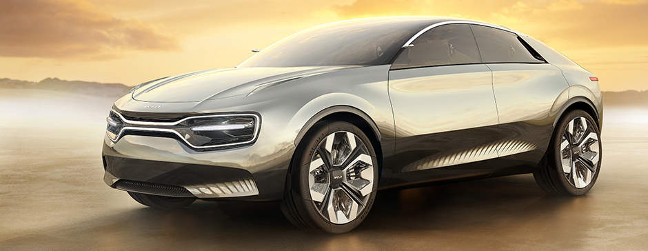 KIAs konceptbil: Fuldt elektrisk elbil, IMAGINE by KIA, med skarpe linjer og effektiv aerodynamik