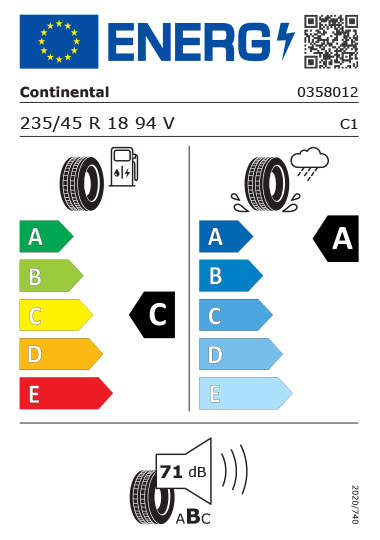 Étiquetage des pneus Kia - continental-0358012-235-45R18