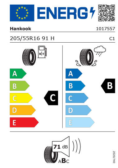 Étiquetage des pneus Kia - hankook-1017557-205-55R16