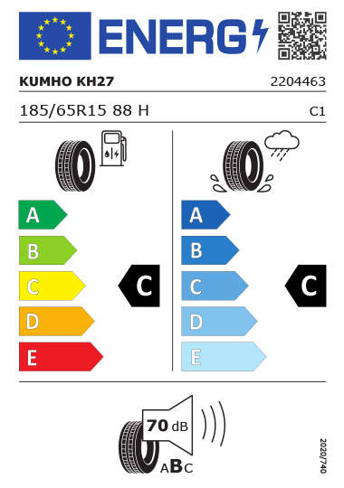 Étiquetage des pneus Kia - kumho-2204463-185-65R15