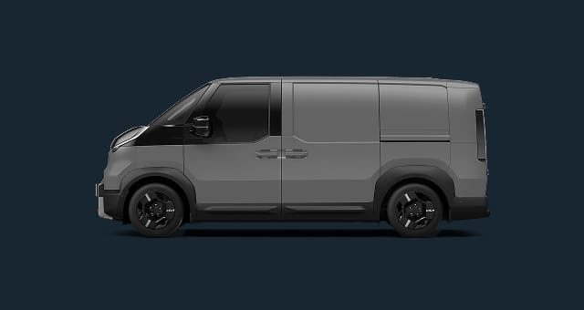 Side view of grey Kia PV5 Cargo