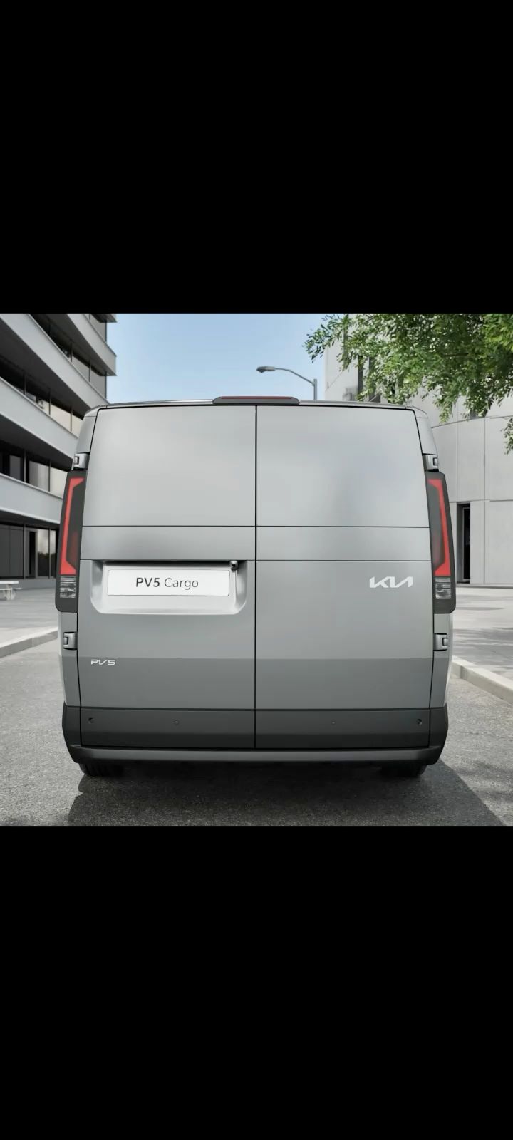 Video of the Kia PV5 Cargo's rear doors getting fully opened