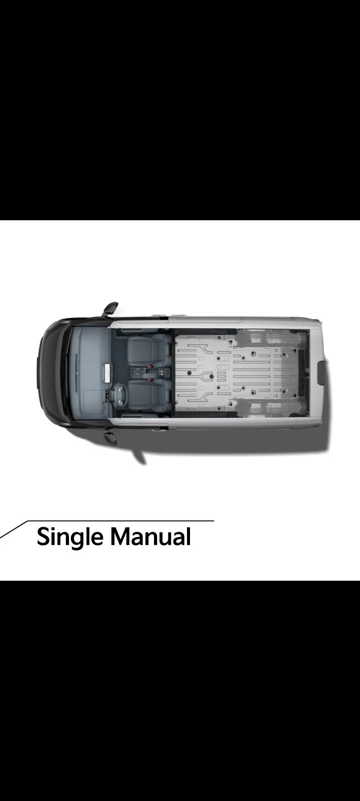 Top view of the Kia PV5 Cargo showing single manual sliding door