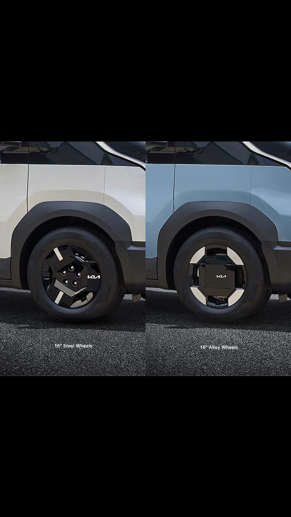 Side view of the Kia PV5 Passenger showing wheel