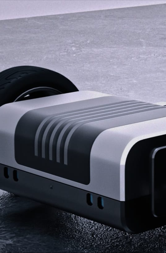 Elektrofahrzeug-Plattform des Kia PV5 mit Chassis und Rädern