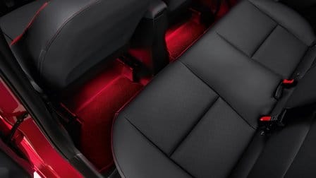 Éclairage à LED de l'espace aux pieds arrière, rouge