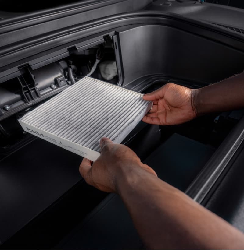 Kia Bionic Cabin Air Filter is replaced by a Kia Technician.