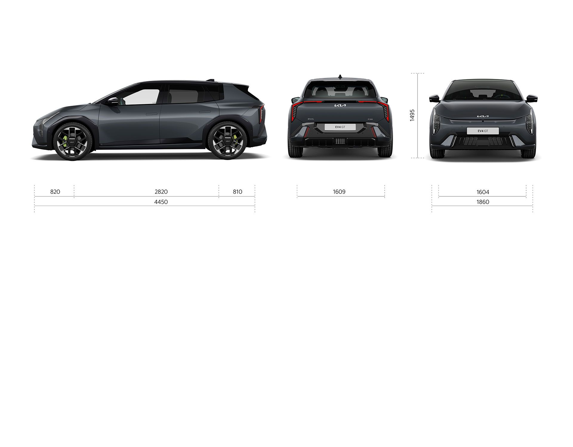 Dimensions vue de côté Kia EV4 GT