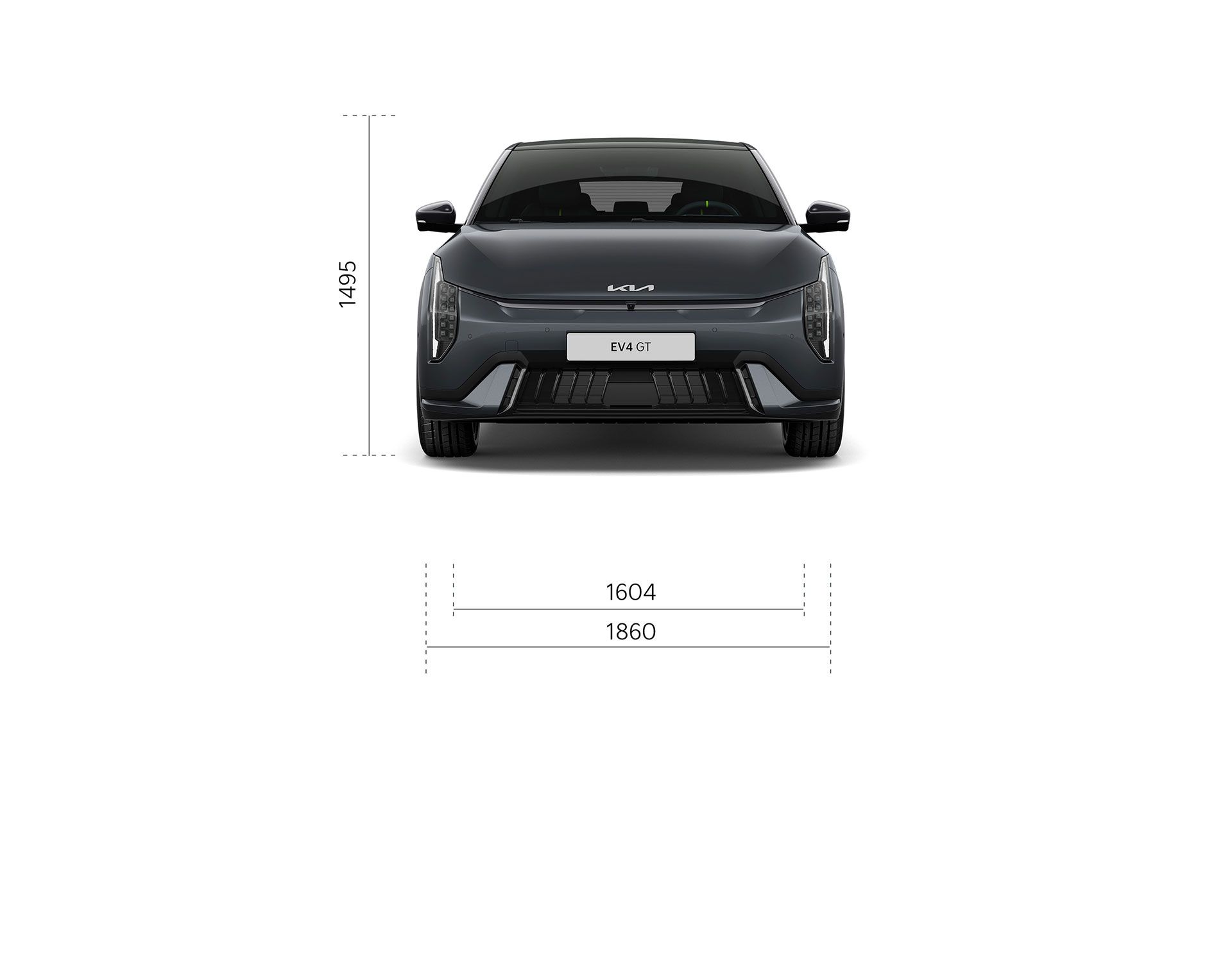 Dimensions vue de face Kia EV4 GT