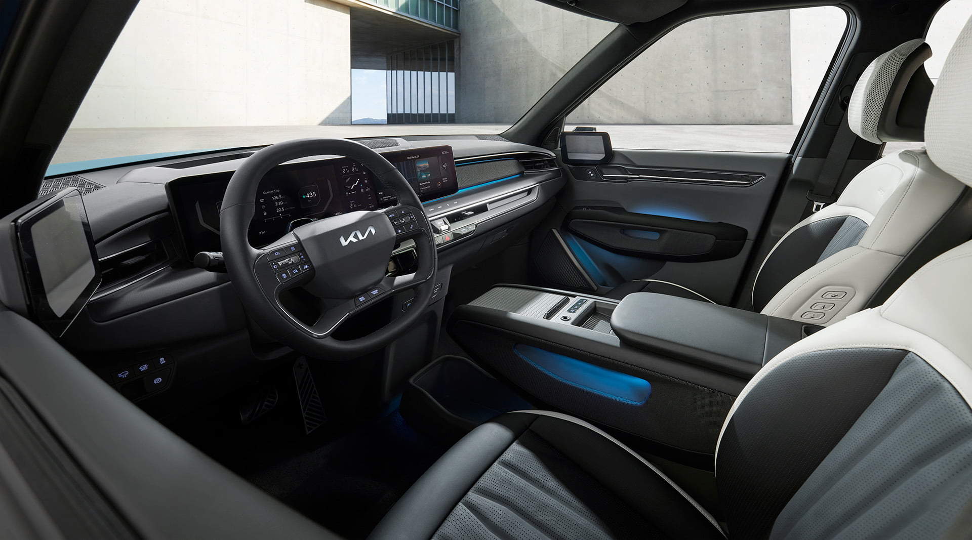 The Kia EV9 interior 
