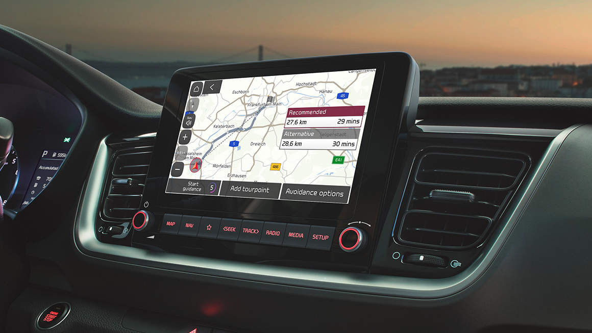 Kia Stonic fitted with a floating touchscreen