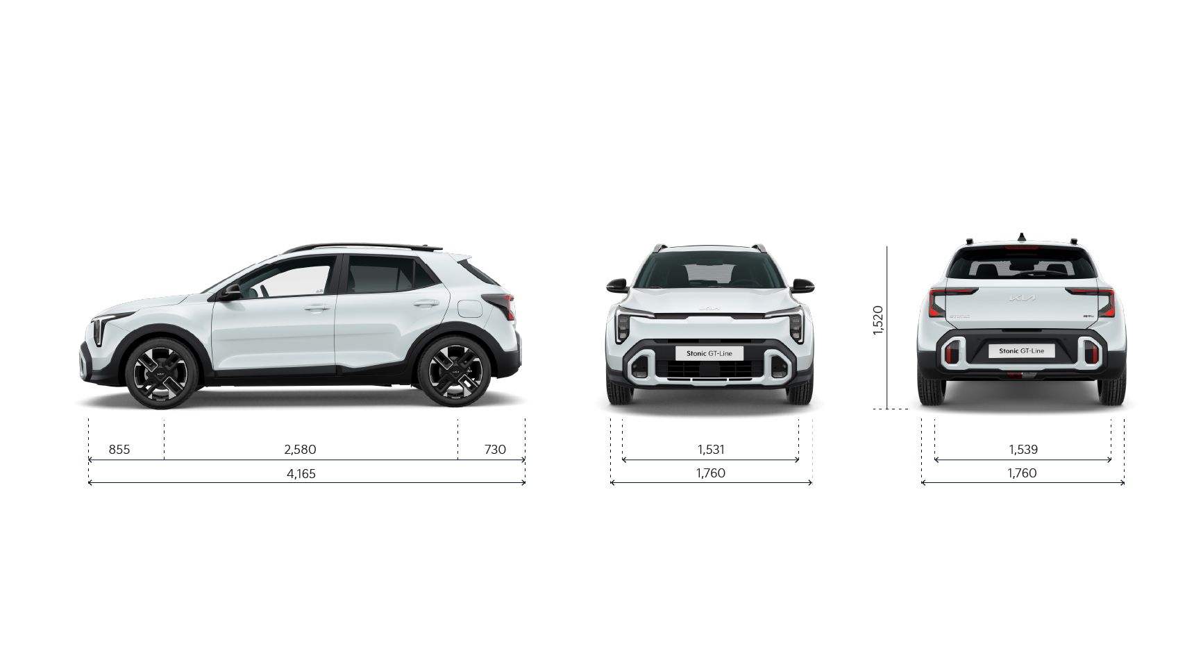 Kia Stonic Dimensions - all