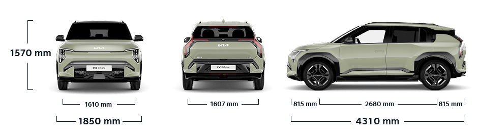 Kia EV3 GT-line All Dimensions