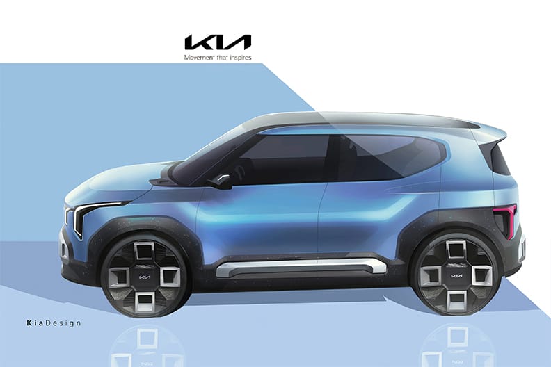 Kia EV2 konceptbilen från sidan