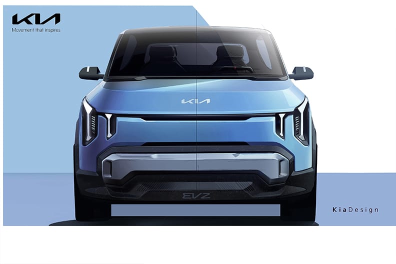Fronten på konceptbilen Kia EV2