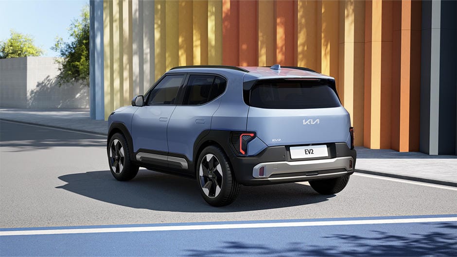 The rear of the Kia EV2 